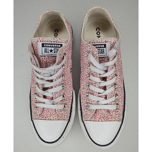 Chuck Taylor Platform All Star Lift Ox Egret/Multi/Black 568378C VINTAGE FLORAL - Picture 5 of 11